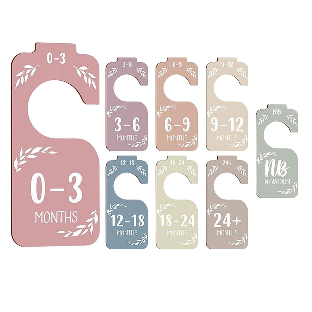 Osmond 16PCS Wooden Baby Closet Dividers Baby Clothes Organizer Newborn Supplies for New Parents