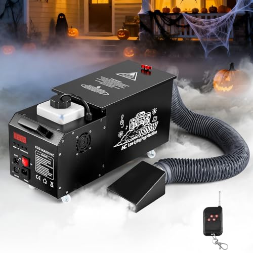 Low Lying Fog Machine, 1800W Water Based Ground Fog Machine with Remote, DMX 512...