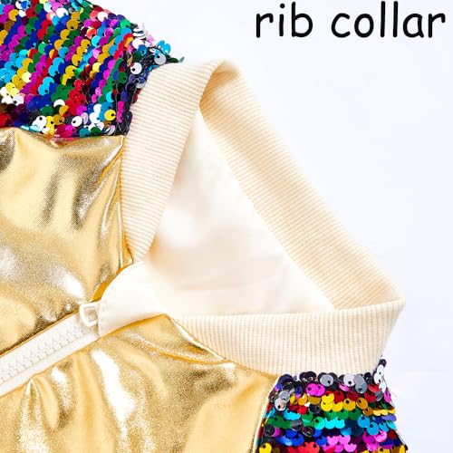 Image of Boys Sequin Jackets Flip Sparkle Sleeve Bomber Varsity Kids Glitter Birthday Jacket Coat Leather Shiny Boy Clothes