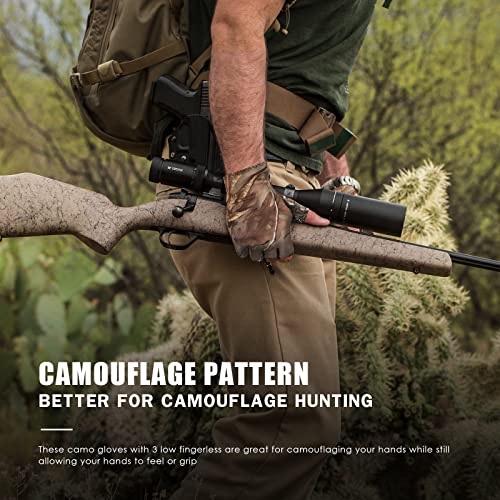 Qualyqualy Sun Gloves Uv Protection Gloves Fishing Gloves Camouflage Gel Glove Thin Fingersless Gloves Men For Kayaking Paddling Driving Hiking M# #TOP1