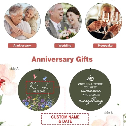 Image of 2025 Wedding Wind Chimes for Couple, Deep Tone Personalized Wind Chime, Wedding Gifts for Couples, Customized Windchime for Husband /Wife(Produced in Texas)