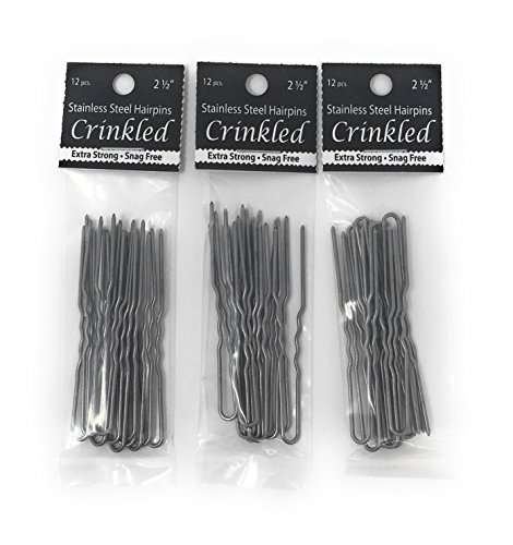 Merchant 3 Pack (36) Crinkled 2.5 Inch Amish Made Stainless Steel Heavy
