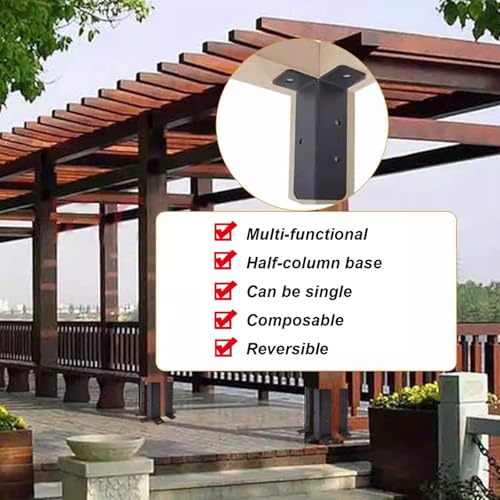 Support de poteau réglable pour clôture et pergola en bois