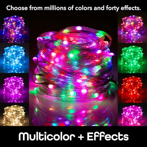 Image of Geeni Smart Fairy Lights, Advanced Color Flow LED Strand, 50 LED, 16.4 ft. | Wi-Fi voice control, schedule timers for lights & devices, compatible with Alexa & Google Home