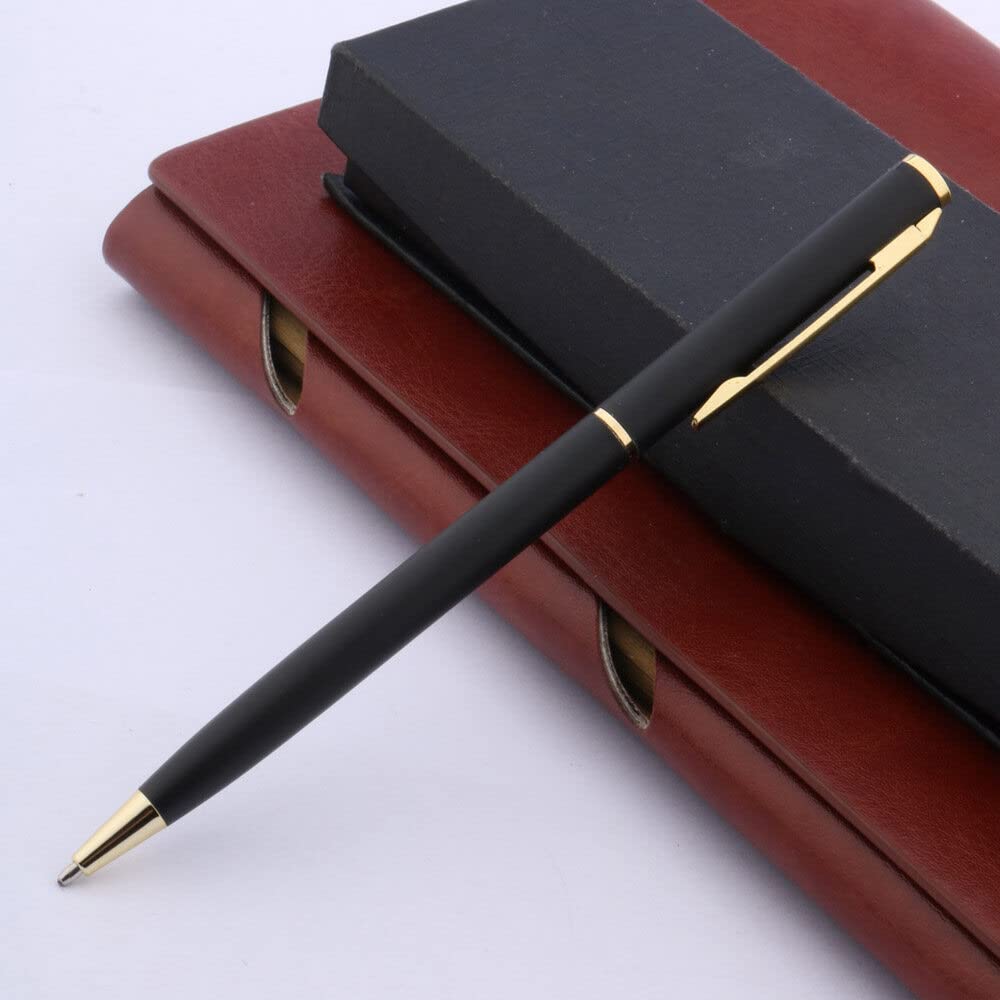 Generic luxury quality 006 MATTE BLACK metal classical golden student Ballpoint Pen men signature INK PENS Stationery Office — view 6