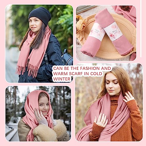 Xtinmee 50 Pack Pashmina Shawl Bulk Pashmina Wraps Scarf for Guest Wedding Favor Women Gifts Bridal Shower Birthday Party