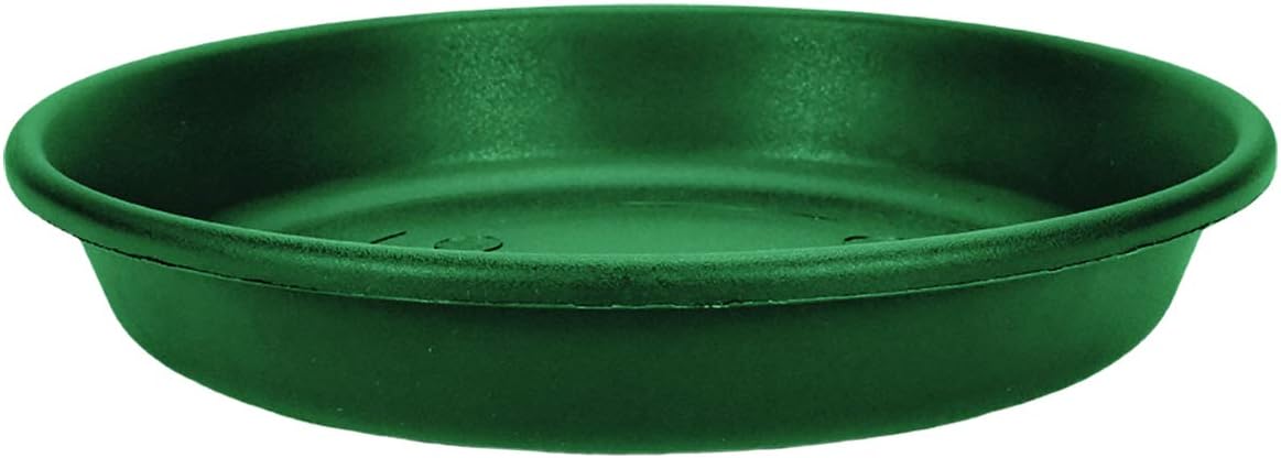 The HC Companies 8 Inch Round Plastic Classic Plant Saucer - Indoor Outdoor Plant Trays for Pots - 8.5x8.5x1.5 Evergreen