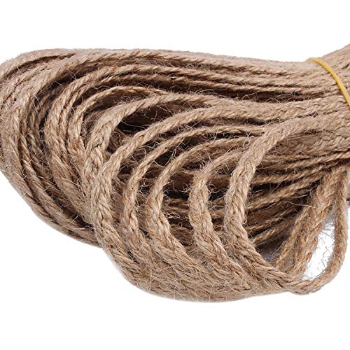 Queenbox 3/4 in x 30 Ft Natural Jute Rope, 10 Yards Linen Hemp Rope Twisted Strand Twine String Material for DIY Art Crafts Home Outdoor Sport