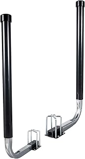 Hishine 1 Pair of Boat Trailer Guide, Trailer Guide Ons Galvanized Steel for Boat, Fishing Boat, Sailboat Trailer, Silver, L or T Shaped