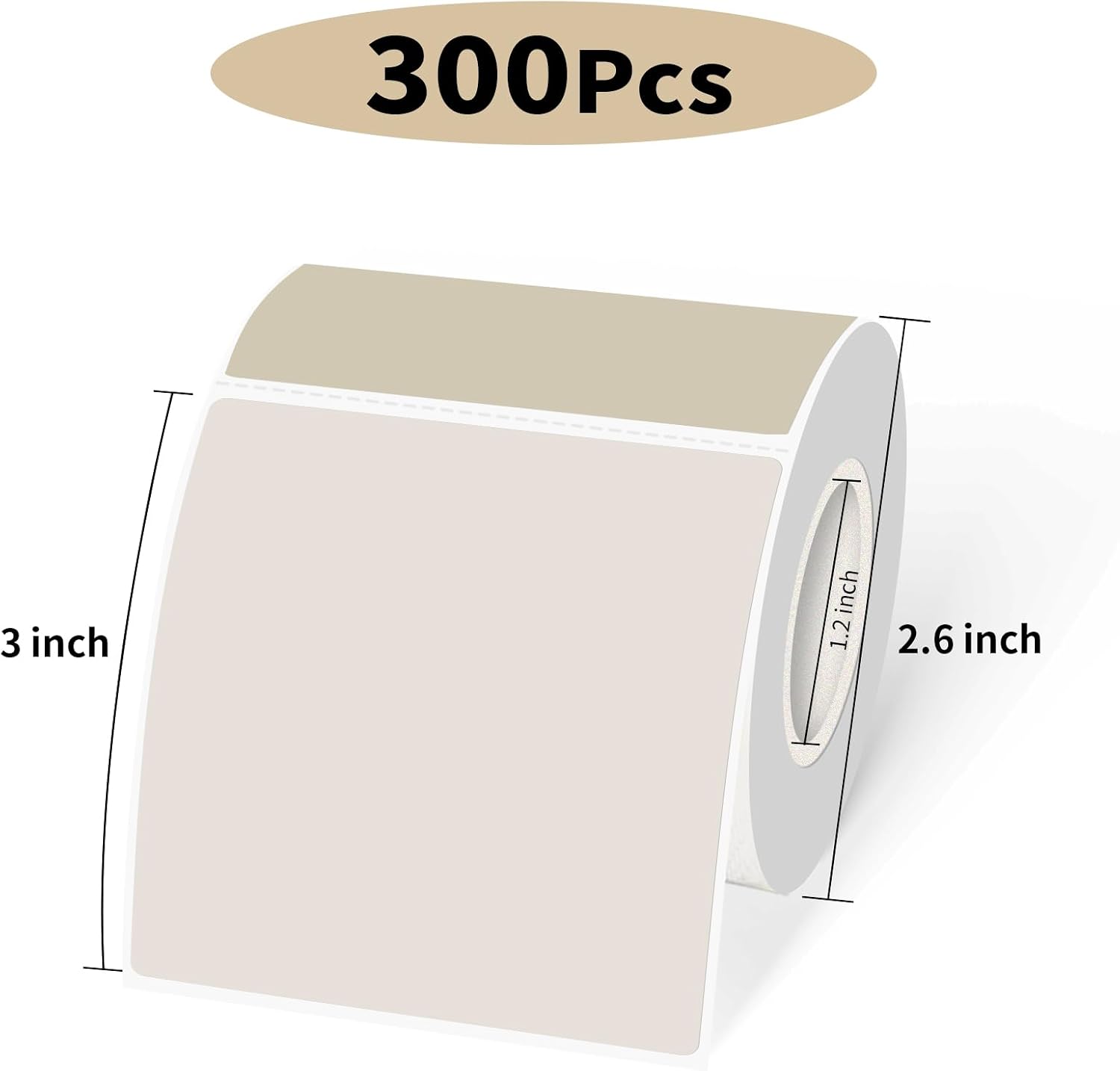 Square Thermal Labels Stickers 3"x3", Self-Adhesive Waterproof Square Direct Thermal Labels Stickers, Perforation Line Design- 300 Sheets/Autumn Colors image 2