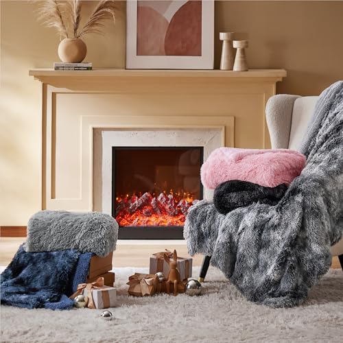 BEDSURE Kuscheldecke - Flauschig Decke, Warm Sherpa Sofadecke, Dicke Felldecke, Couchdecke, Flauschige Kunstfelldecke, Wohndecke für Couch, Grau, 150x200 cm