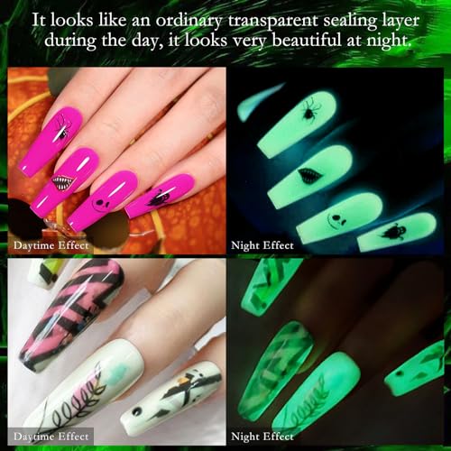 Glow In The Dark Nail Gel Top Coat 15ml miniatura 3