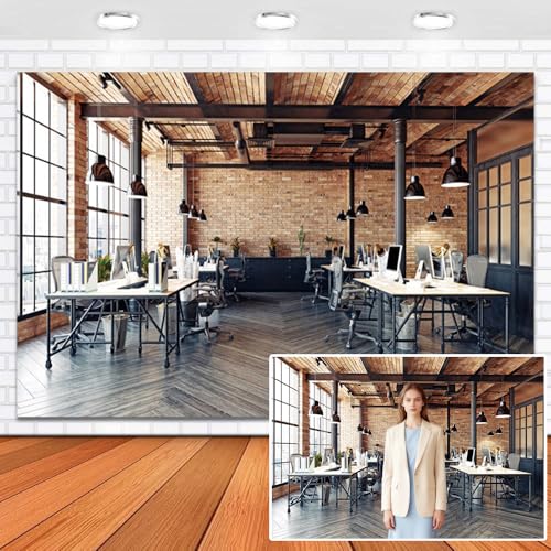 Leowefowa 7x5ft Vinyl Zoom Meeting Office Backdrop for Video Conference