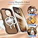 Pepmune for iPhone 14 Pro Max Case, Curly Wavy Frame Hard Translucent Matte Clear Back Cover for Women Men Compatible with Magsafe Shockproof TPU Bumper Phone Case for iPhone 14 Pro Max, Desert Gold