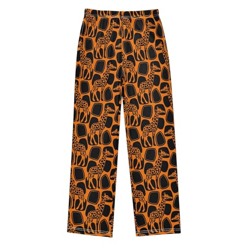 ZZKKO Giraffes Orange Black Boys Pants for Kids Jogger Pants with Pockets S-XL
