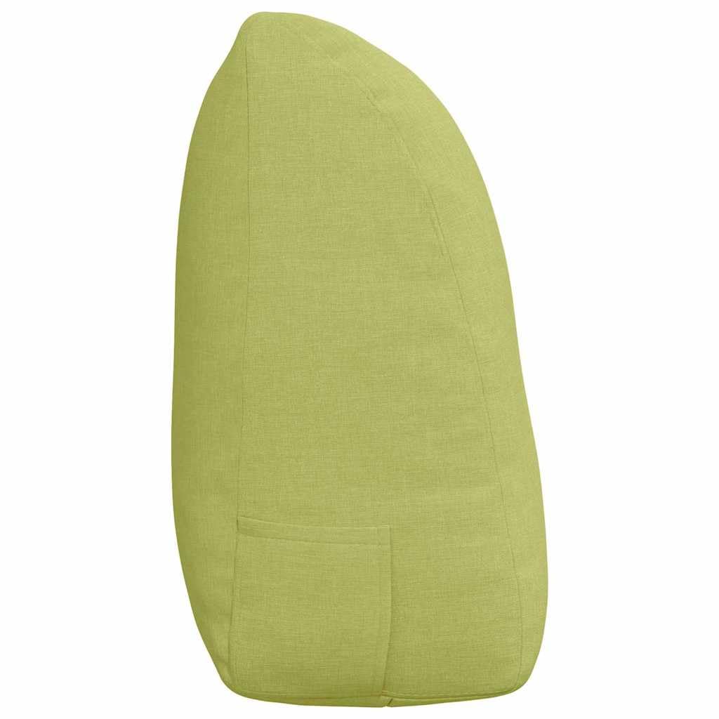 Cojín de respaldo verde claro de tela 120 x 24 x 50 cm, acolchado ergonómico para sofá y cama con relleno de poliéster para posiciones cómodas de sentarse y tumbarse