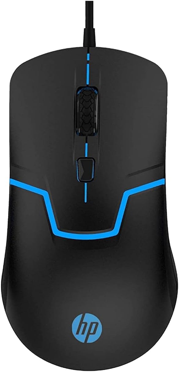 HP M100 USB Mouse Wired Gaming Color LED Light DPI Control - Black (Upgraded)