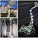 soltuus Solar Fairy Lights Outdoor White, Multi Strand 180 LEDs Watering Can String Light, Waterproof Solar Powered Waterfall Lights, Cool White Firefly Bunch Lights