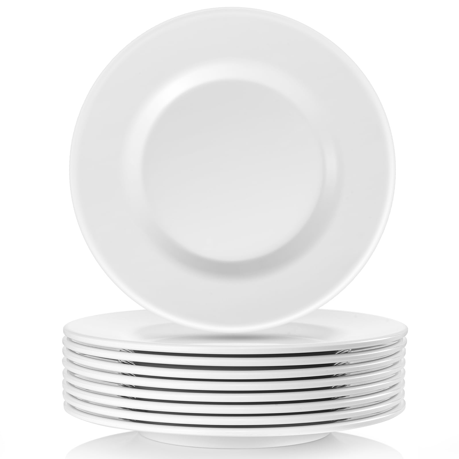 Photo 1 of **2 or 3 not broken**SYYOFUE 8” White Melamine Salad Plates - Smooth Round 8 Inch Melamine White Plates, Dishwasher Safe Durable Appetizer-Dishes, Set of 8