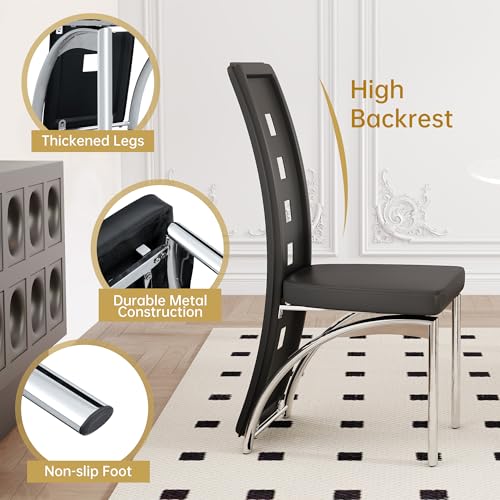 Luxury Leather Dining Chair Set
