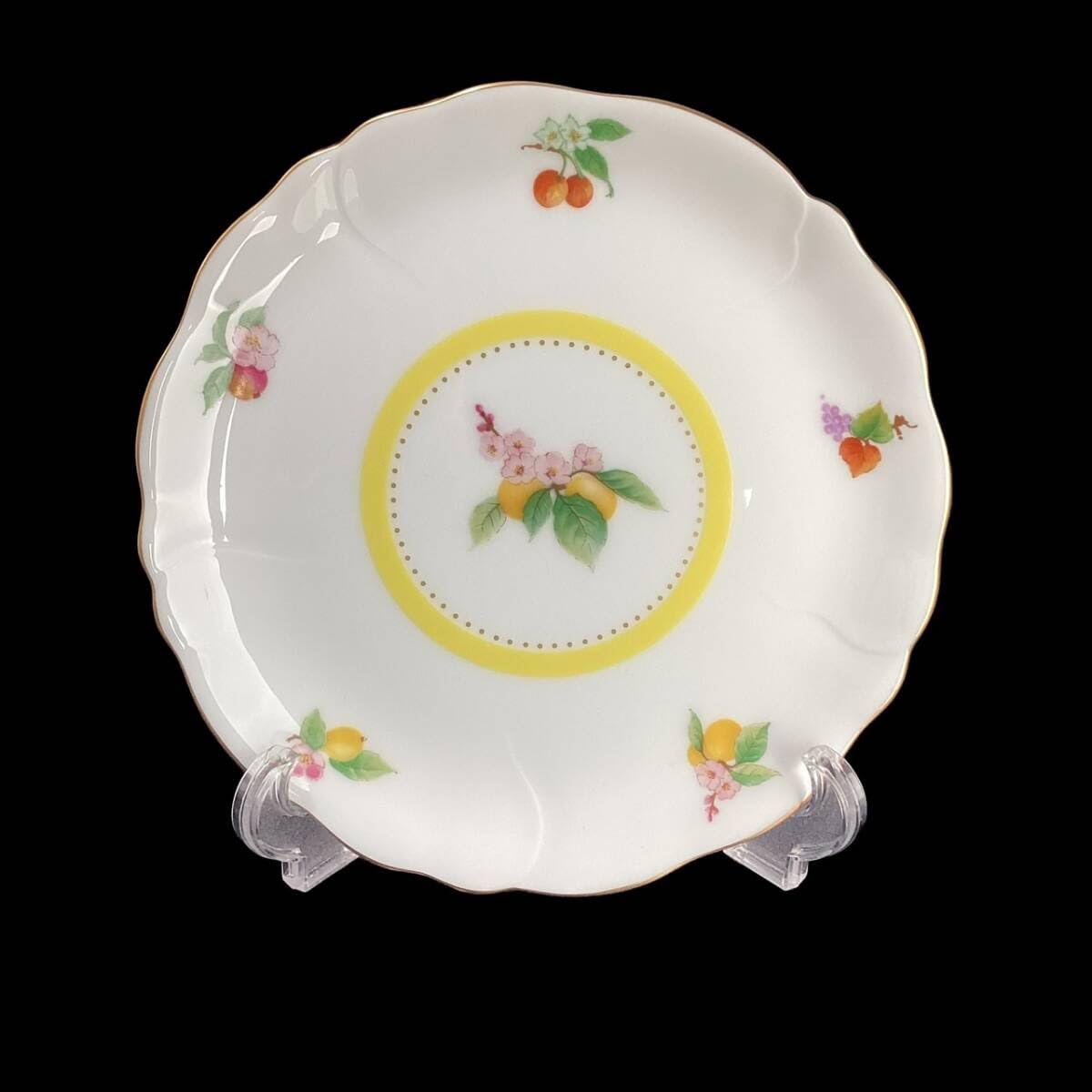 大倉陶園 花柄 金彩 デザートプレート 19cm 大倉陶園花柄金彩デザート