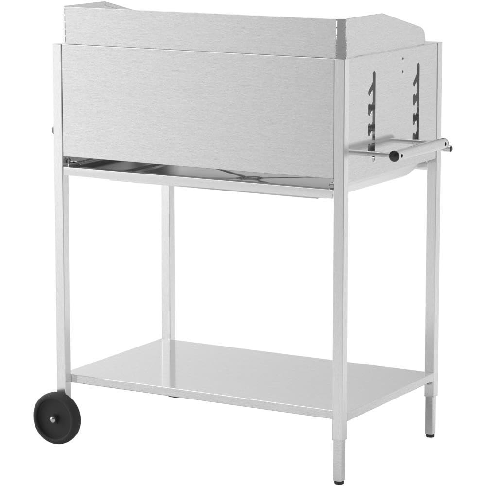 Schickling Holzkohlegrill "Walter XL - Basic" BBQ Edelstahlgrill Grillwagen, Rechteckig, 100% Edelstahl, Holzkohle Grill - Made in Germany - Direkt vom Hersteller