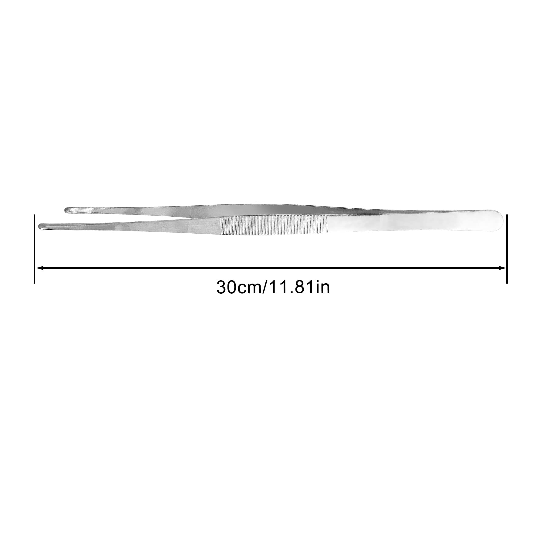 Blunt Tweezers 30cm/11.8in Stainless Steel Professional Non-Slip Long Straight Tweezers for Aquatic Pets Corals - Image 2