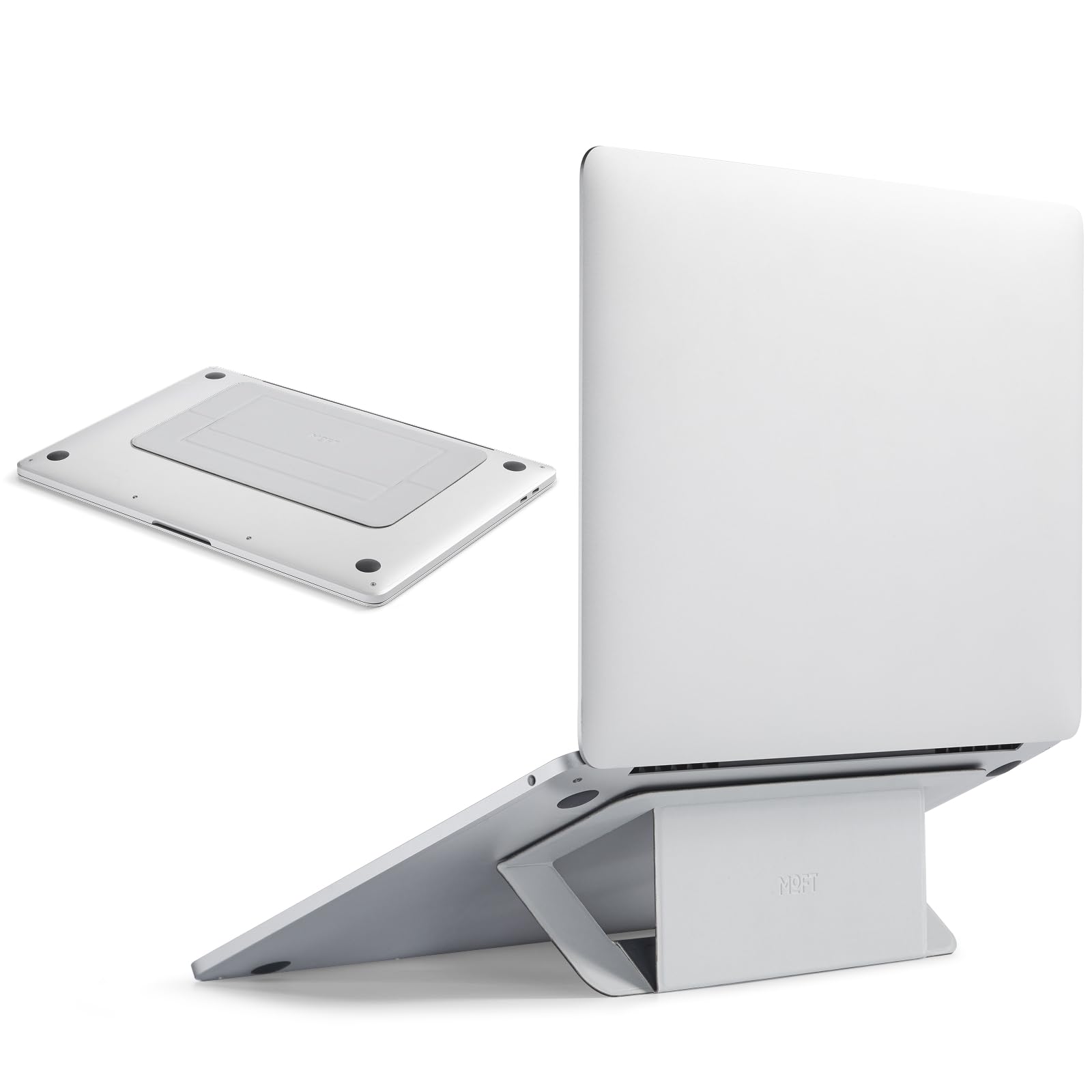 MOFT Soporte para computadora portátil, Soporte Adhesivo de refrigeración para portátil con Flujo de Aire para disipación de Calor con 2 ángulos de visión Ajustables, Soporte Plegable y portátil