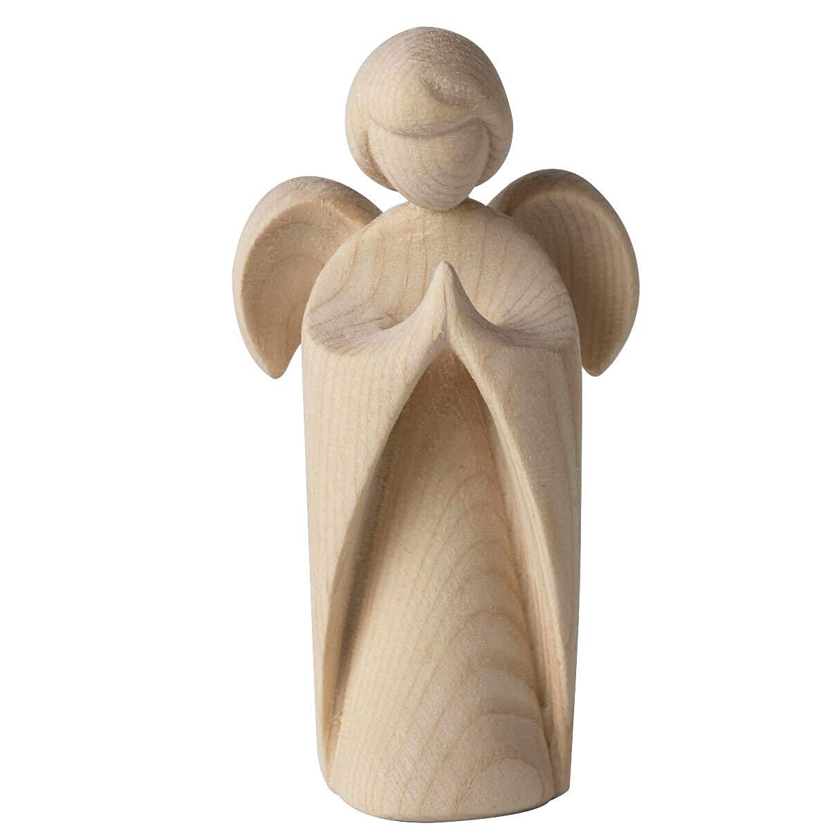 4betterdays.com Angelo custode classico in legno di pino cembro – Artigianato in Alto Adige – Odore di cembro/altezza 9 cm/figura angelo, regalo per battesimo/angelo custode in legno