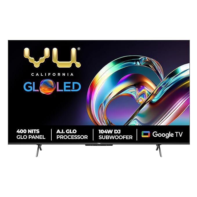 Image of Vu 164 cm (65 inches) The GloLED Series 4K Smart LED Google TV 65GloLED (Grey)