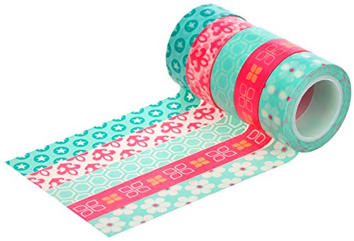 HIART Repositionable Washi Tape, Bubble Gum Collection, Set of 5
