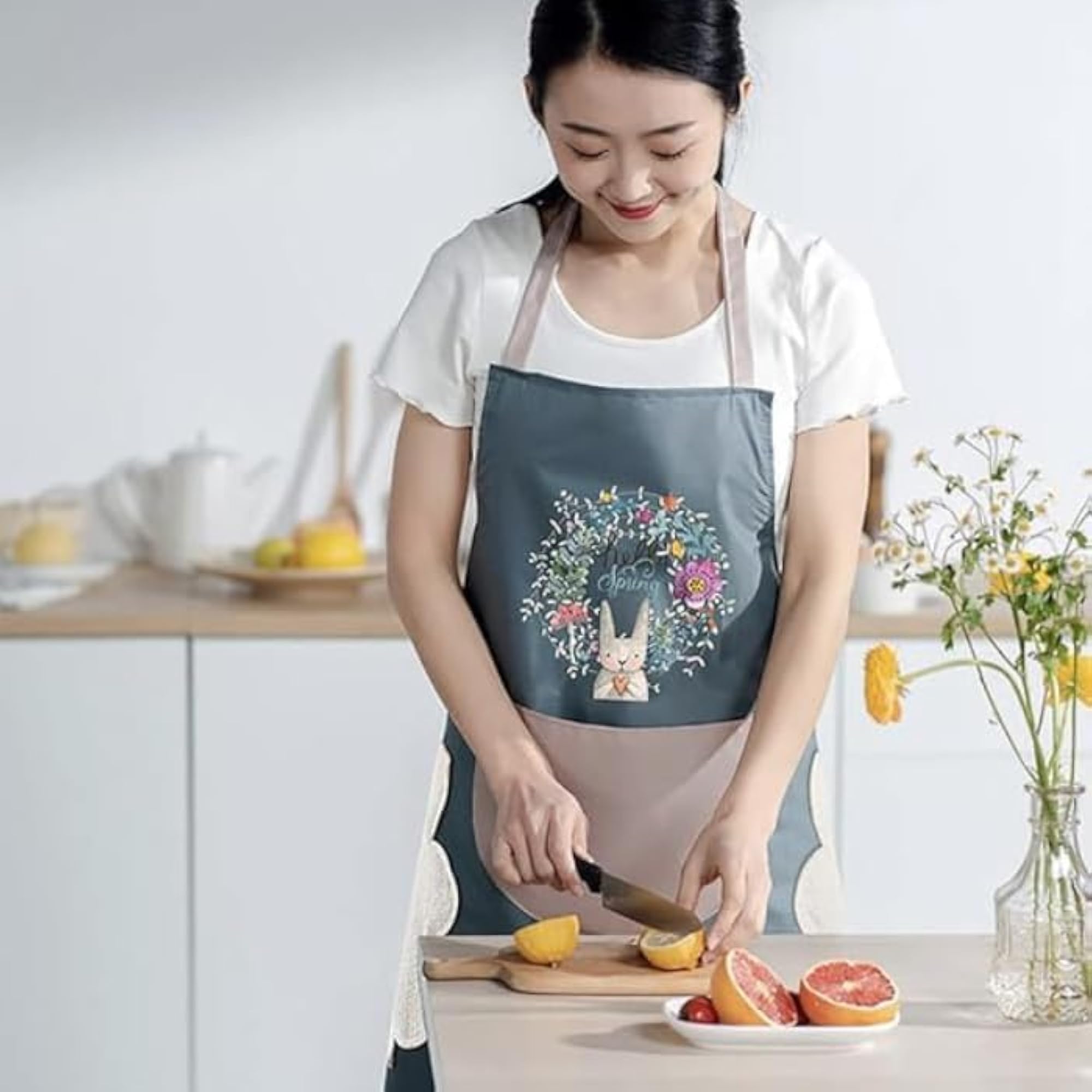2 PCS Waterproof Kitchen Apron with Hand Wiping Towel