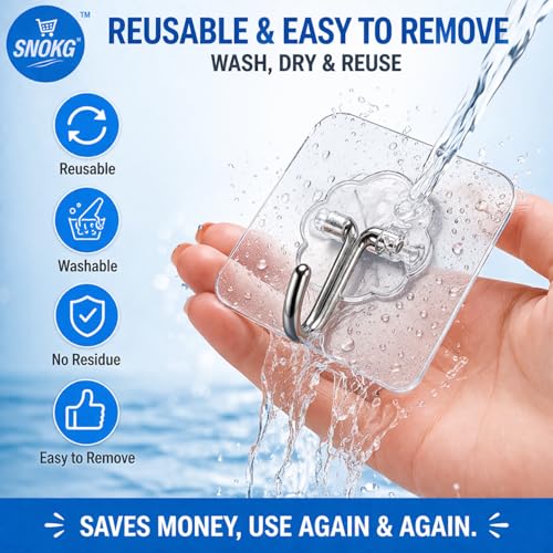 Image of Self Adhesive Wall Hooks for Hanging | Transparent Waterproof Strong Hooks | No Drill Heavy Duty Wall Hanging Hook for Kitchen, Bathroom & Home (Flower Hook- 5 Count)