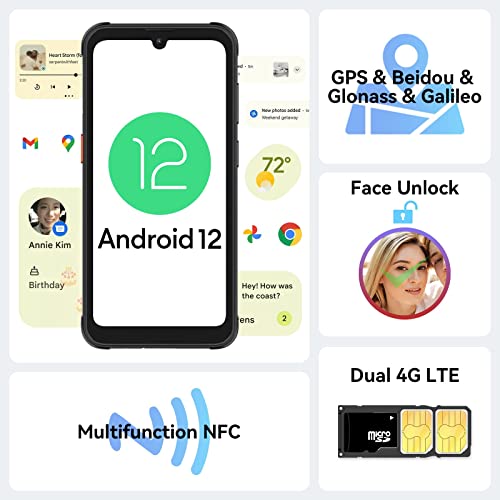 Blackview Rugged Smartphone Unlocked, 2023 Bv5200 Dual Sim Unlocked Phones, 7Gb+32Gb/1Tb Expand, Ip68/Ip69K Waterproof, Android 12, 5180Mah Battery, 6.1" Hd+13Mp Camera, Nfc, Glove Mode, Face Unlock #TOP3