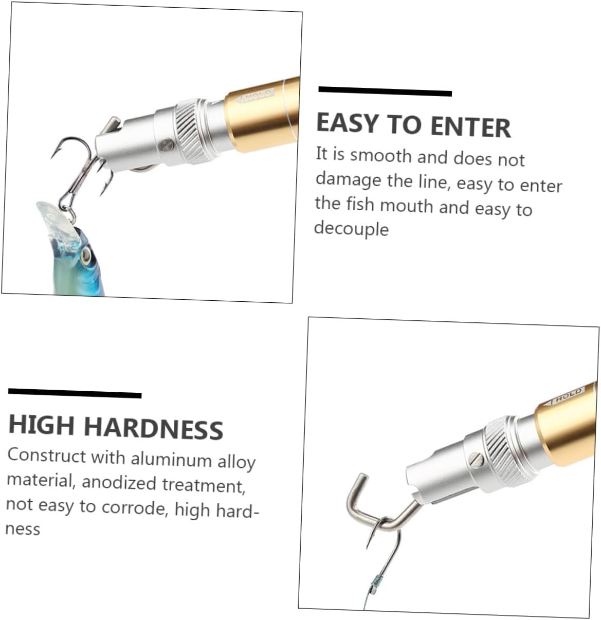 Holibanna Portable Fish Hook Remover Tool Ergonomic Grip Aluminum Hook Extractor for Easy Dehooking Fishing Gear for Anglers and Fishermen