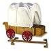 Furniture & Accessory for 18 Inch American Girl Dolls! Officially Licensed Little House on The Prairiel Covered Wagon & Sleigh Conversion Kit! Fits 2 Dolls & 2 Horses. Reigns Included.