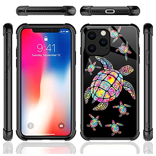 CARLOCA Compatible with iPhone 13 Case,Colorful Rainbow Turtle Family Graphic Design Shockproof Anti-Scratch Drop Protection Case for iPhone 13 - image 5