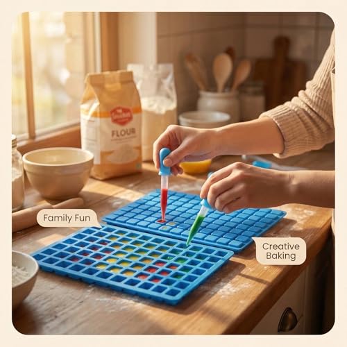 image for Apiocmy Square Silicone Candy Molds - 252 Cavity Gummy Molds with Drop