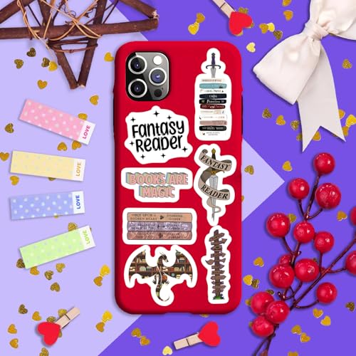 Image of 100Pcs Fantasy Book Stickers for Water Bottle and Laptop - Fantasy Book Party Favors & Decorations, Waterproof Vinyl Decals, Gifts for Women & Men