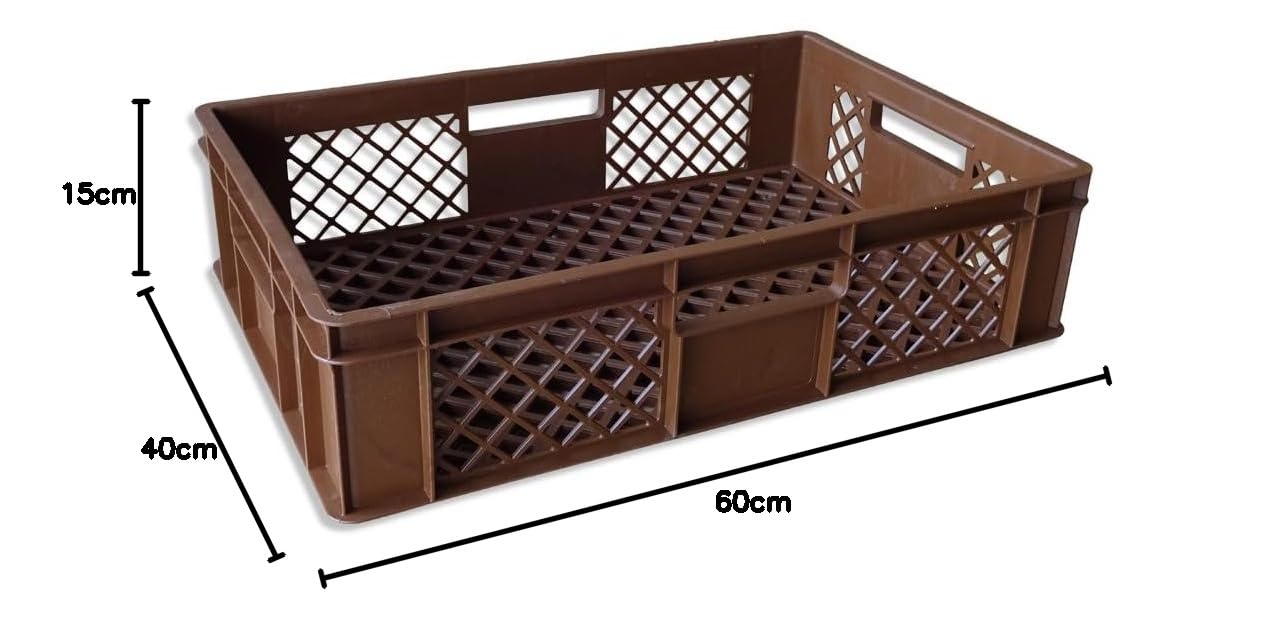 kanister-vertrieb® 5er SET Bäckerkisten 600x400x150mm, Bäckerkiste, Brotkiste, Brotkörbe, Brötchenkiste, Aufbewahrungsbox offen, 60x40x15cm, Stapelbehälter, Eurobehälter, Stapelkisten braun