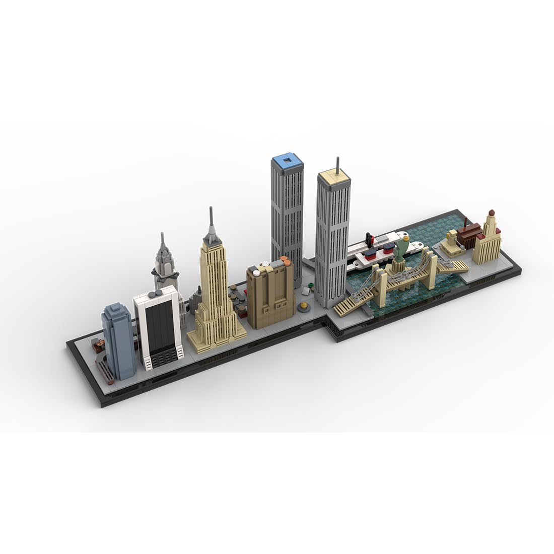 Set di mattoncini da costruzione di New York City, 1/2000 anni '70, modello skyline di New York con buona qualità, città iconica, decorazione per casa e ufficio, regali per adulti, 1950