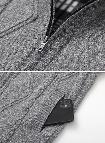 Image of Vcansion Men's Classic Cardigan Sweaters Stand Collar Slim Fit Casual Knitted Sweater