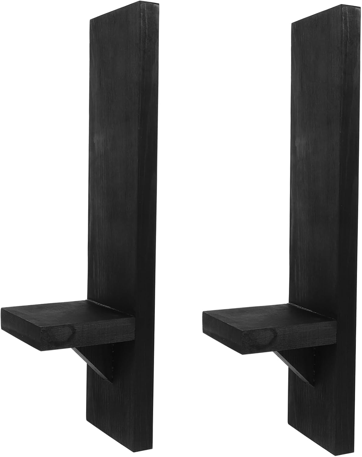 2pcs Rustic Farmhouse Wall Mount Candle Sconces Wooden Tea Light Holders for Bedroom Living Dining Decor Wear Resistant Black Wall Decoration