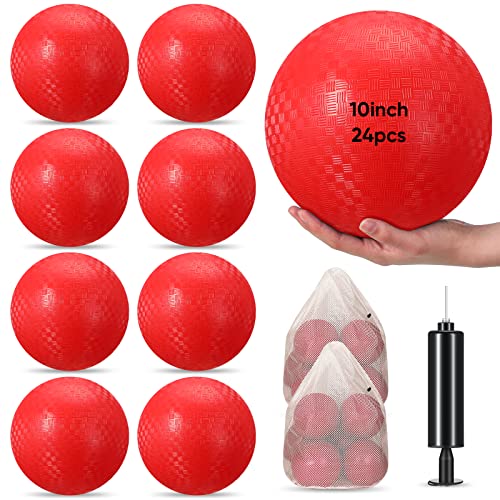Honoson 24 Pcs Playground Balls 10 Inches Kickballs Dodgeball