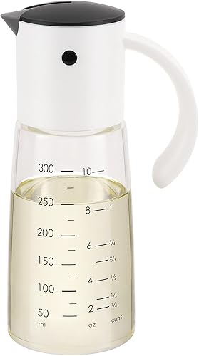 Vucchini - Dispensador de gravedad de aceite y vinagre con capacidad de 11onzas, dispensador de condimentos, aceitera para parrilladas, cocinar,