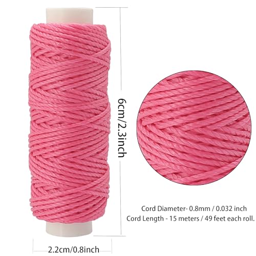 Hilo encerado de 12 colores para coser con cuerda de poliéster miniatura 2