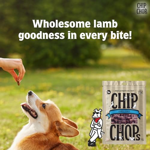 Image of Chip Chops Lamb Cubes Dog Treats, High Protein Dog Treats & Healthy Dog Snacks, Easily Digestible Training Rewards for All Breeds, Soft Chewy Lamb Bites, 70g Each (Pack of 2)