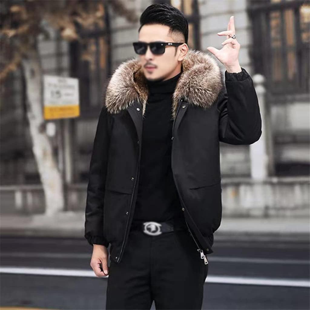 Men Casual Parka Faux Jacket Winter Detachable Warm Thicken Overcoats Slim Hooded Homme(XL code)