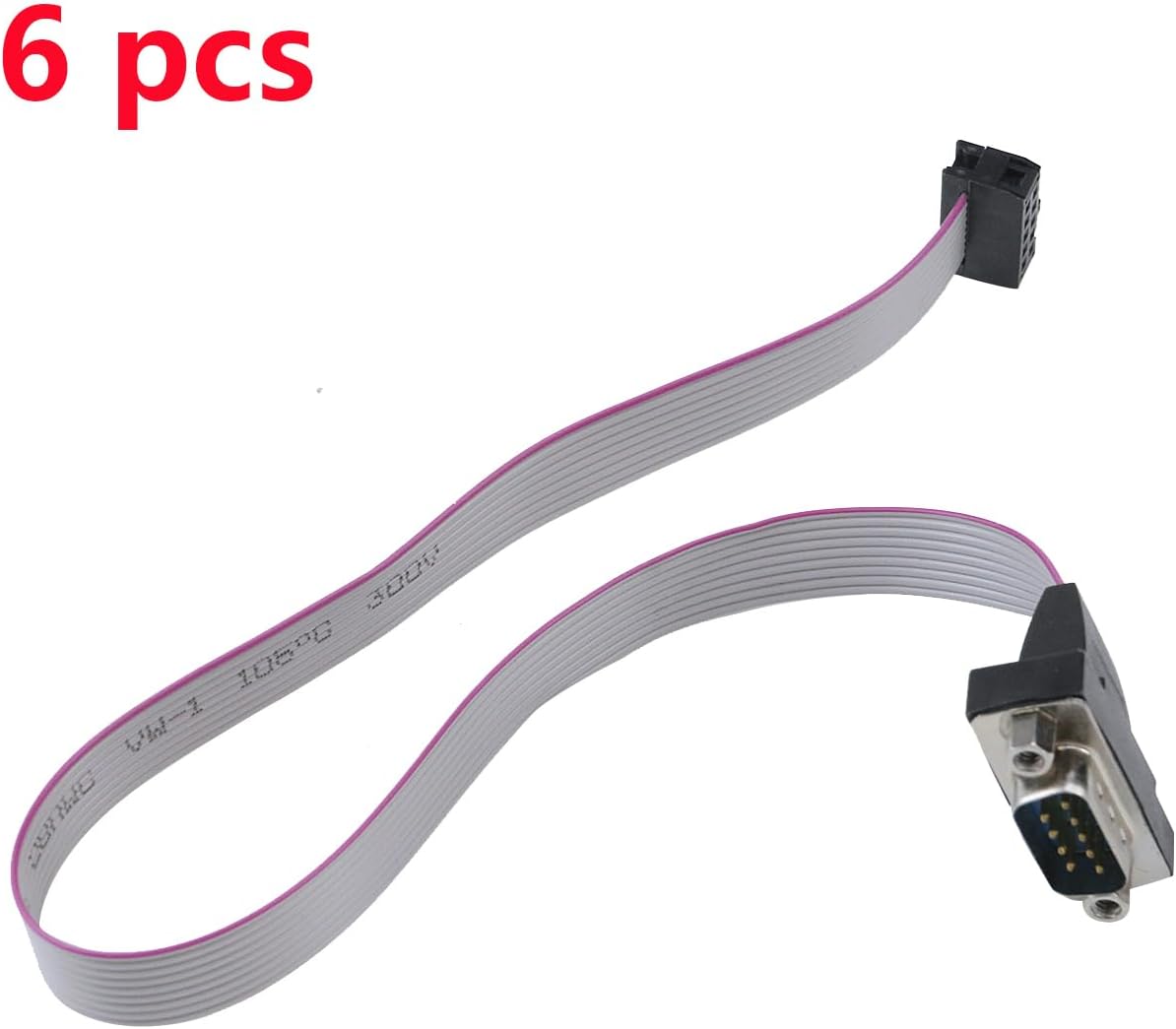 Antrader 12 Inch (30cm) DB9 Serial Male Port Bracket to 10 Pin Motherboard Header Panel Mount RS232 Serial Adapter Cable 6Pcs