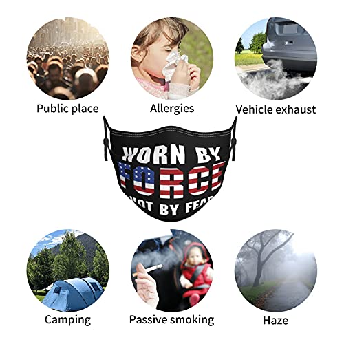 Worn By Force Not By Fear Cloth Face Mask Washable Reusable Adjustable Breathable Face Masks For Women Men #TOP6